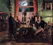 Johann Erdmann Hummel Chess Players oil